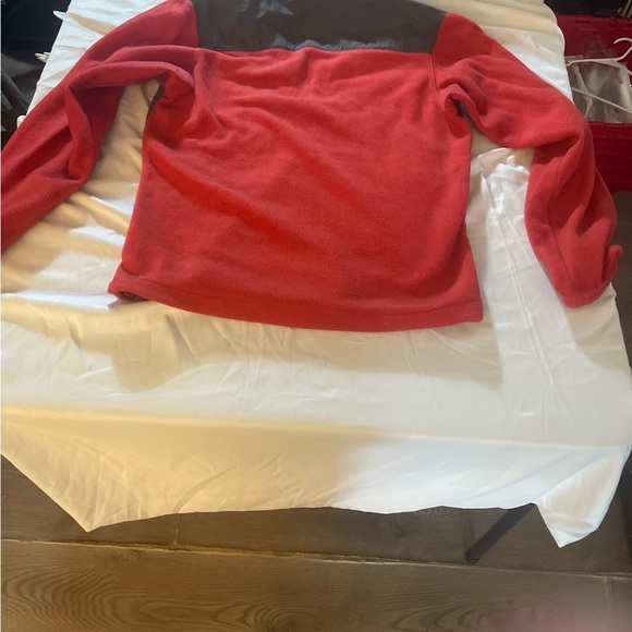 Columbia Fleece Jacket Men’s Small Red Black Full Zip Outdoor Coat Lightweight - Picture 4 of 8